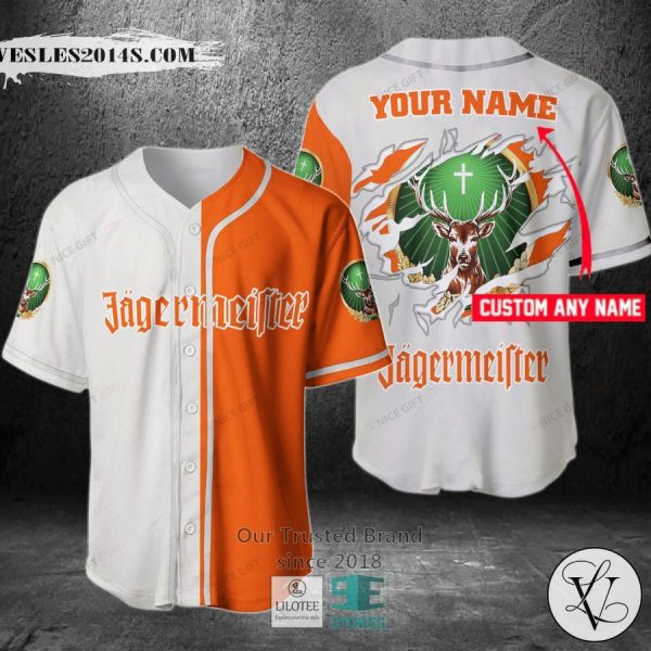 Jagermeister Your Name orange white Baseball Jersey