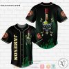 Jameson Irish Whiskey Flame Skull Baseball Jersey