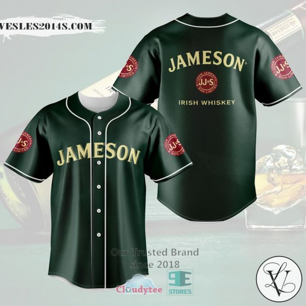 Jameson Irish Whiskey Green Baseball Jersey Shirt