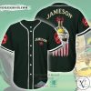 Jameson Irish Whiskey Skull United States Flag green Baseball Jersey