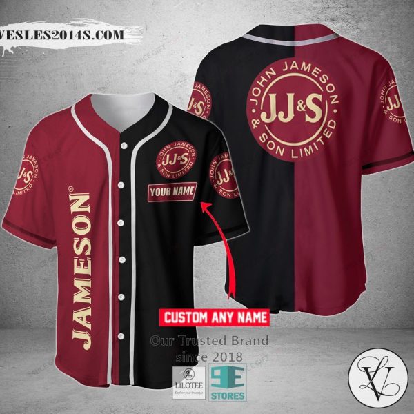 Jameson Irish Whiskey Your Name Black Red Baseball Jersey