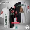 Jameson Irish Whiskey Your Name Black White Baseball Jersey