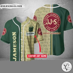 Jameson Irish Whiskey Your Name Green Baseball Jersey