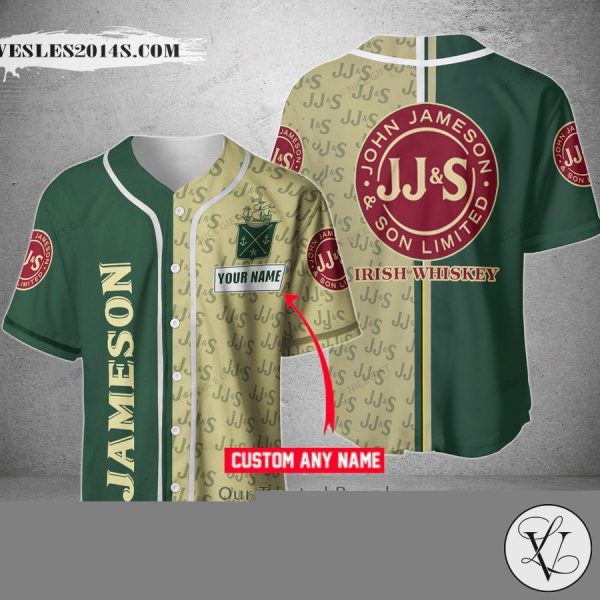 Jameson Irish Whiskey Your Name Green Baseball Jersey