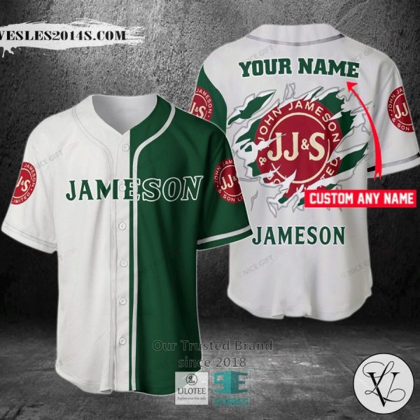 Jameson Irish Whiskey Your Name Green White Baseball Jersey