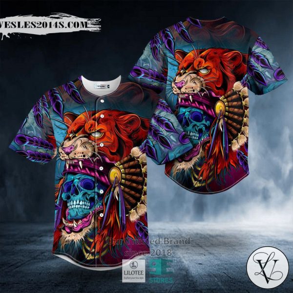 Japanese Tiger Tattoo Skull Baseball Jersey