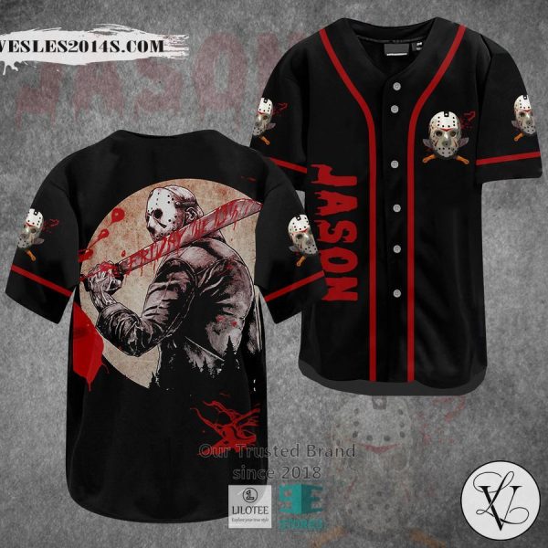 Jason Voorhees Blood Horror Movie Baseball Jersey