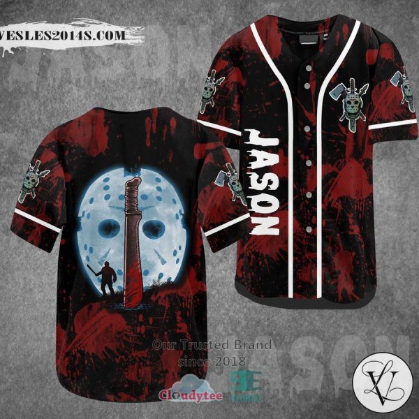 Jason Voorhees Knife Blood Baseball Jersey
