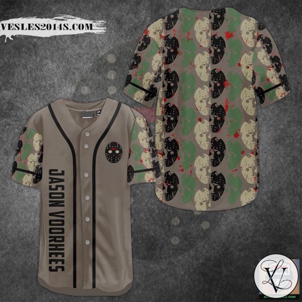 Jason Voorhees Mask Pattern Baseball Jersey