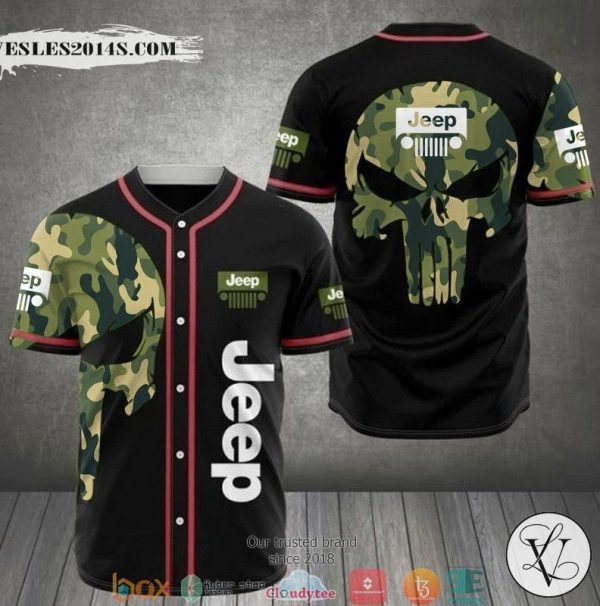 Jeep Punisher Skull camo Baseball Jersey