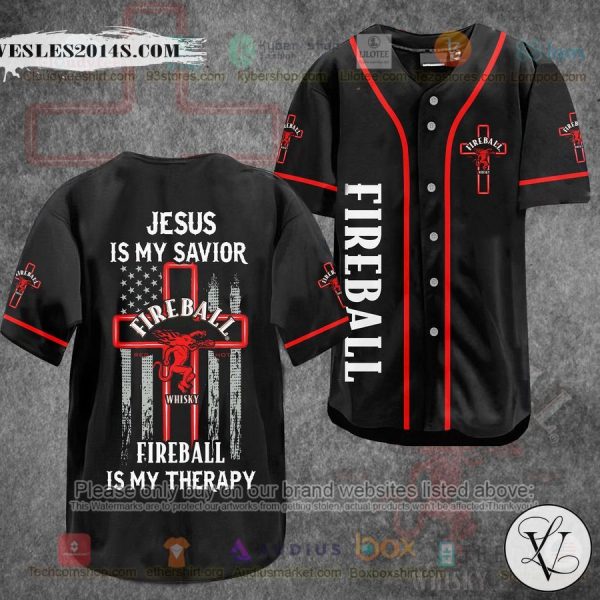 Jesus Is My Savior Fireball Is My Therapy Baseball Jersey