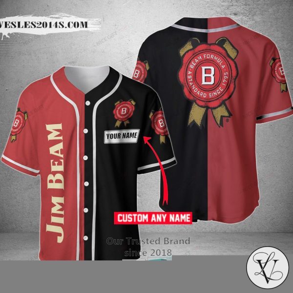 Jim Beam Your Name Red black Baseball Jersey