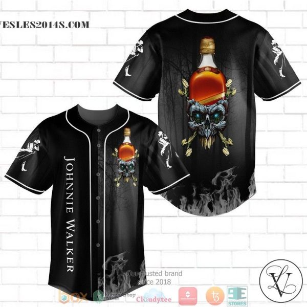 Johnnie Walker Flame Skull Baseball Jersey