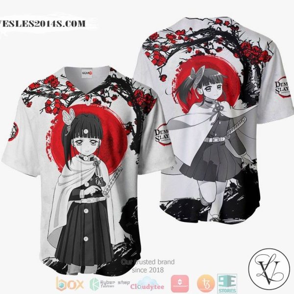 Kanao Tsuyuri Demon Slayer Grey Baseball Jersey Shirt