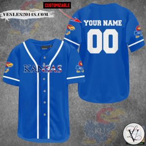 Kansas Jayhawks Men’s Basketball Personalized Baseball Jersey
