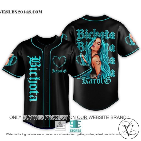 Karol G Bichola Black Cyan Baseball Jersey
