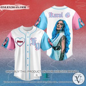 Karol G Bichola White Blue Baseball Jersey