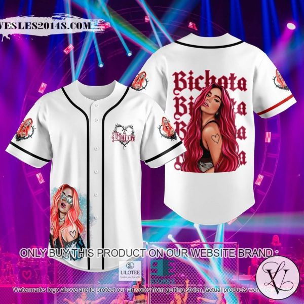 Karol G heart BICHOTA White Baseball Jersey