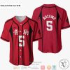 Kenma Kozume Haikyuu Red Baseball Jersey Shirt