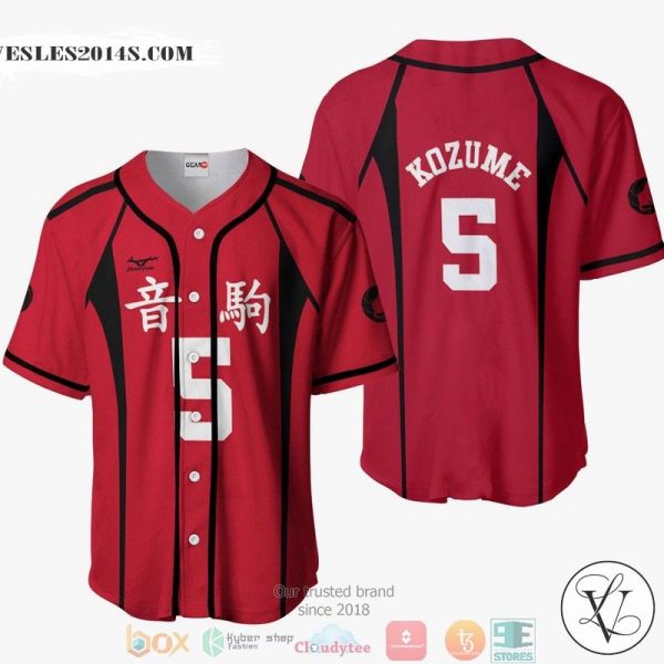 Kenma Kozume Haikyuu Red Baseball Jersey Shirt