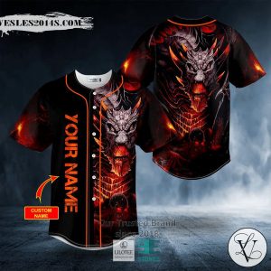 King Of Dragon Skull Custom Baseball Jersey