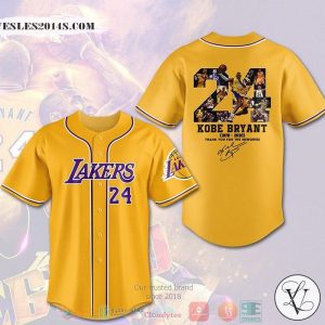 Kobe Bryant 24 Los Angeles Lakers Thank you for the memories Baseball Jersey