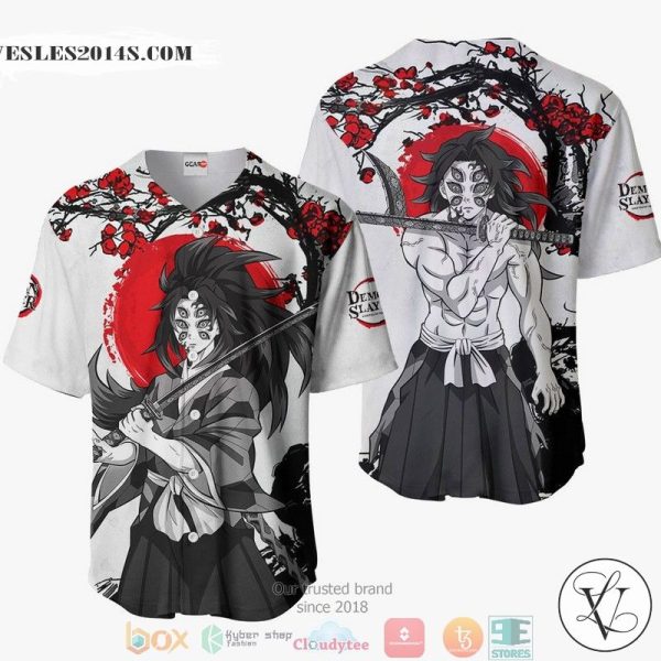 Kokushibo Demon Slayer Grey Baseball Jersey Shirt