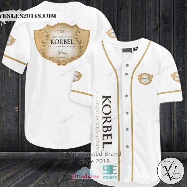 Korbel Champagne Cellars logo white Baseball Jersey