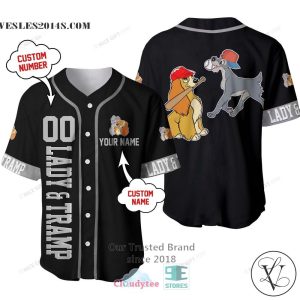 Lady And The Tramp Personalized Black Baseball Jersey Shirt