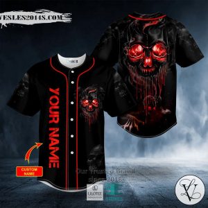 Lava Blood Melting Skull Custom Baseball Jersey