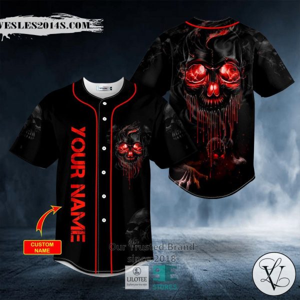 Lava Blood Melting Skull Custom Baseball Jersey