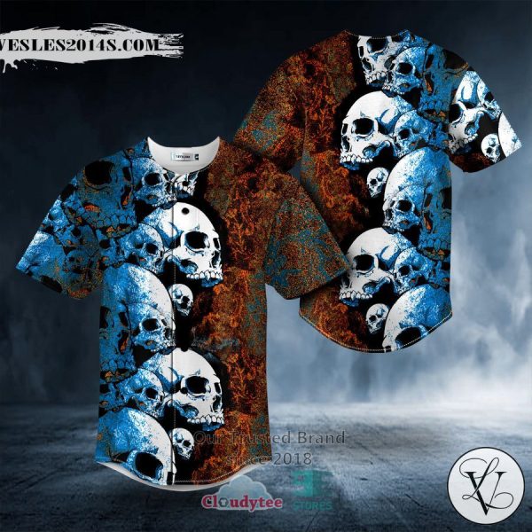 Lava Pile Of Skull Baseball Jersey