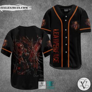 Leatherface Horror Movie Black Baseball Jersey