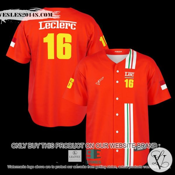 Leclerc 16 Red Baseball Jersey