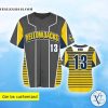 Line Grey Yellow Baseball Jersey