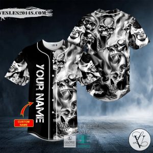 Liquid Smoke Skull Custom Baseball Jersey