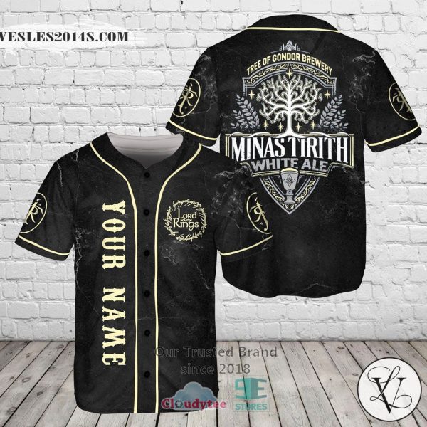 Lord of the Rings Minas Tirith White Ale Custom Name Baseball Jersey