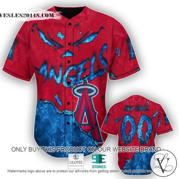 Los Angeles Angels Blood Personalized Baseball Jersey
