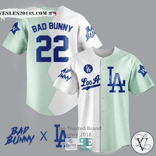 Los Angeles Dodgers Bad Bunny 22 Baseball Jersey feX