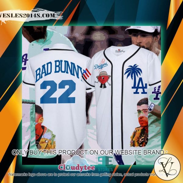 Los Angeles Dodgers Bad Bunny 22 Baseball Jersey mV8