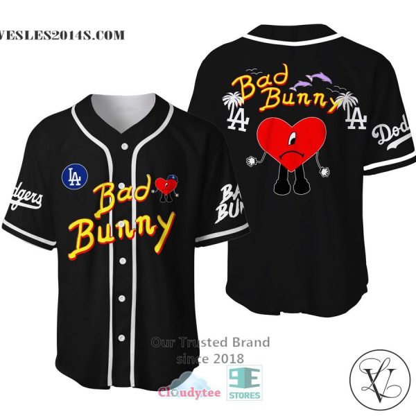 Los Angeles Dodgers Bad Bunny black Baseball Jersey