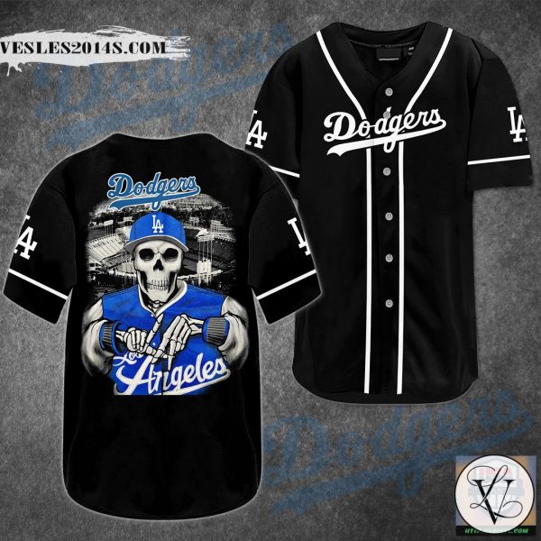 Los Angeles Dodgers Baseball Jersey – Skull Snap Back