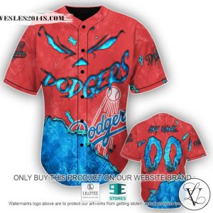 Los Angeles Dodgers Blood Personalized Baseball Jersey