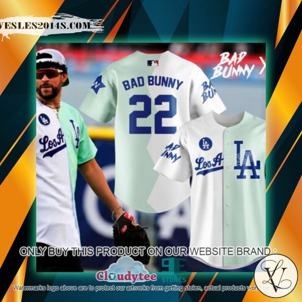 Los Angeles Dodgers logo Bad Bunny Baseball Jersey