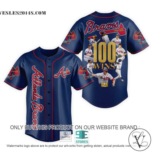 MLB Atlanta Braves 100 Wins Baseball Jersey