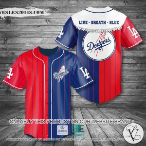 MLB Los Angeles Dodgers Baseball Live Breath Blue Baseball Jersey