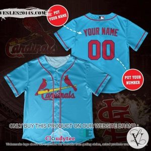 MLB St. Louis Cardinals Custom Name Blue Baseball Jersey