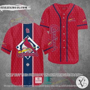 MLB St. Louis Cardinals logo pattern Red Baseball Jersey
