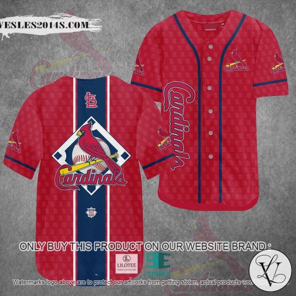 MLB St. Louis Cardinals logo pattern Red Baseball Jersey