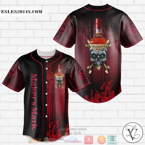 Maker’s Mark Flame Skull Baseball Jersey